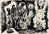 Wilhelm Morgner, Totentanz I, 1914, Pen and India ink drawing