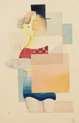 Erich Borchert, Paar mit Tablett, 1927, Watercolour