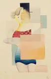 Erich Borchert, Paar mit Tablett, 1927, Watercolour
