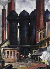 Richard Biringer, Krupp-Werke Engers am Rhein, 1925, Oil on canvas