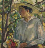 Hermann Mühlen, Frauenporträt mit Hut, 1915, Oil on canvas