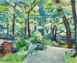 Edmund Fürst, Brücke im Berliner Tiergarten, 1920, Oil on canvas
