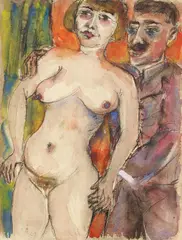Fritz Burkhardt, Paar, 1929, Watercolour