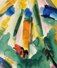 Emil von Gerliczy, Landschaftliche Lichtkomposition, 1910, Watercolour