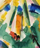 Emil von Gerliczy, Landschaftliche Lichtkomposition, 1910, Watercolour