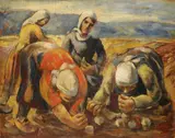 Friedrich Ludwig, Rübenernte, 1930, Oil on panel