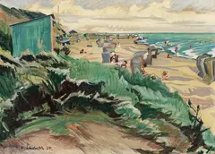 Franz Martin Lünstroth, Strandszene, 1924, Oil on canvas