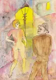 Bruno Voigt, Straßenszene, 1932, Watercolour