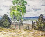 Paul Schad-Rossa, Landschaft mit See, 1910, Watercolour
