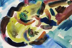 Emil von Gerliczy, Kopf eines bärtigen Mannes (Christuskopf), 1910, Watercolour