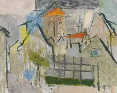 Hans Szym, Dorfansicht, 1932, Oil