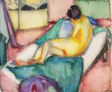 Josefine Mühlen-Schmid, Weiblicher Akt auf Liege, 1940, Watercolour