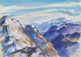 Friedrich Ludwig, Blaue Berge, 1936, Pastel