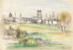 Friedrich Ludwig, Stadtansicht von München, 1956, Watercolour