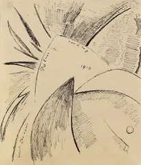 Curt Ehrhardt, Palmensonntag, 1919, Pen and India ink drawing