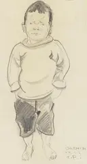 Junge by Tina Bauer-Pezellen, 1923, Chalk drawing, sold Dec 2008