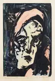 Walter Helbig, Weiblicher Kopf (Parisienne), 1923, Woodcut