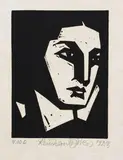 Reinhard Hilker, Frauenporträt, 1923, Woodcut