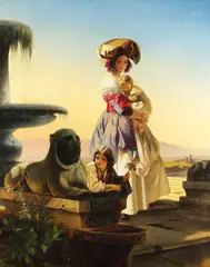 Carl Timoleon von Neff, Junge Mutter, 1843, Oil on canvas