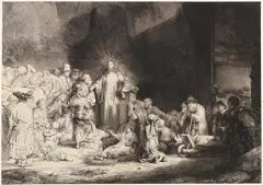 Rembrandt Harmensz van Rijn, Christus heilt die Kranken. Genannt: Das Hundertguldenblatt, 1648, Etching
