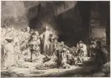 Christus heilt die Kranken. Genannt: Das Hundertguldenblatt by Rembrandt Harmensz van Rijn, 1648, Etching, sold Oct 2008