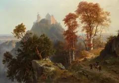 Friedrich Preller d. J., Wartburg, Herbstmorgen, 1890, Oil on canvas