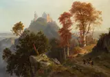 Friedrich Preller d. J., Wartburg, Herbstmorgen, 1890, Oil on canvas