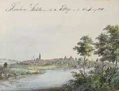 Elb-Reise von Dresden nach Hamburg by Johann Joachim Faber, 1816, Pencil drawing, sold Oct 2008