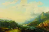 Alexandre Louis M. Théodore Richard, Romantische Landschaft, 1847, Oil on canvas