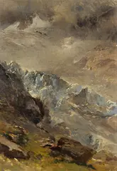 Gletscher-Studie by Edward Theodore Compton, 1900, Oil on canvas, sold Oct 2008