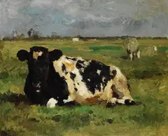 Thomas Herbst, Ruhende Kuh, 1900, Oil