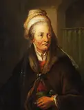 Christian W. E. Dietrich, Porträt einer Dame im Pelzmantel in Rembrandts Manier, Oil on panel