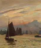 Friedrich Kallmorgen, Fischkutter auf der Elbe