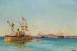 François Nardi, La Flotte à Toulon, 1900, Oil on canvas