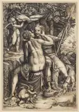 Venus und Adonis by Giorgio Ghisi gen. Mantuano, 1570, Engraving, sold Oct 2008