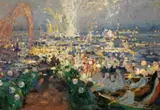 Hugo Vogel, Feuerwerk am Uhlenhorster Fährhaus, 1909, Oil on canvas