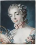 Louis-Marin Bonnet, Tête de Flore, 1769, Etching in colours