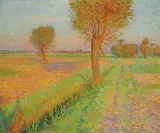 Ernst Wilhelm Eitner, Abend in den Feldern von Allermöhe, 1900, Oil on canvas