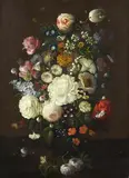 Rachel Ruysch, Nachfolge - Blumenstillleben mit Schmetterlingen, 1800, Oil on panel