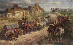 Anton Hoffmann, Heereszug im Dreissigjährigen Krieg, 1920, Oil on canvas