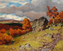Der Sauhirt (Eifel) by Fritz von Wille, 1920, Oil on canvas, sold Oct 2008