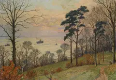 Ernst Wilhelm Eitner, Blick auf die Elbe, 1910, Oil