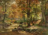 Heinrich Böhmer, Waldlandschaft mit Rehen, 1890, Oil on canvas
