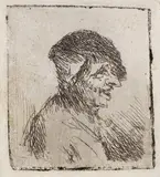 Adriaen van Ostade, 2 Blätter: Kleine Büste eines fröhlichen Bauern. Kleine Büste einer Bäuerin, 1636, Etching
