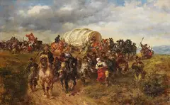 Anton Hoffmann, Bauernzug in die Schlacht, 1920, Oil on canvas