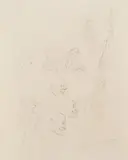 Carl Spitzweg, Studie mit verschiedenen Karikaturen