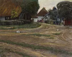 Dorfstraße by Paul Kuhfuss, 1911, Oil on canvas, sold Oct 2008