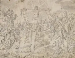 Christoph Schwarz, Zugeschrieben - Kreuzaufrichtung, 1570, Pen and India ink drawing