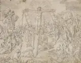 Christoph Schwarz, Zugeschrieben - Kreuzaufrichtung, 1570, Pen and India ink drawing