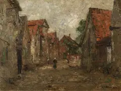 Rudolf Höckner, Dorfstraße, 1910, Oil